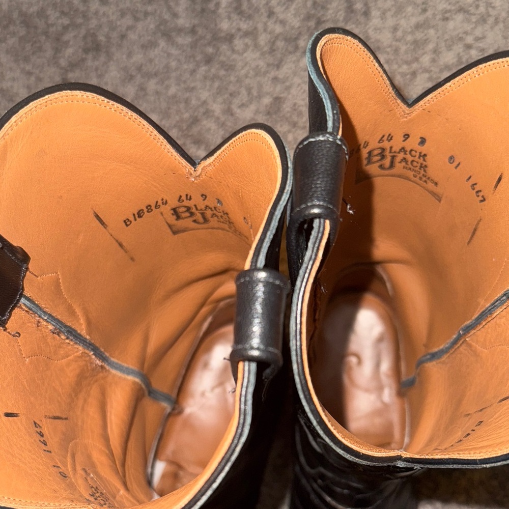 Black Jack alligator boots with lone star inlay. Size 9D - Picture 7 of 10